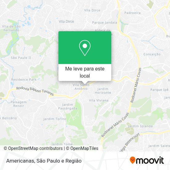 Americanas mapa