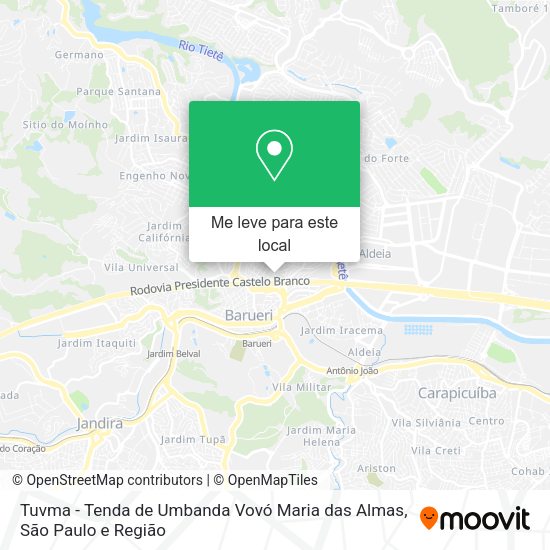 Tuvma - Tenda de Umbanda Vovó Maria das Almas mapa