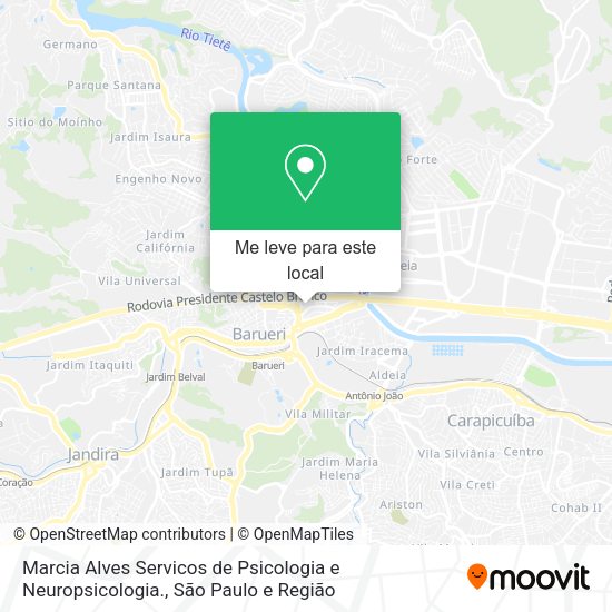 Marcia Alves Servicos de Psicologia e Neuropsicologia. mapa