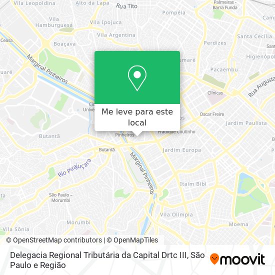 Delegacia Regional Tributária da Capital Drtc III mapa