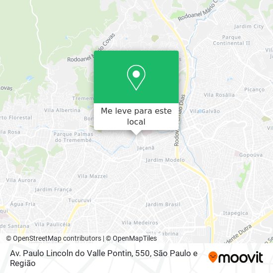 Av. Paulo Lincoln do Valle Pontin, 550 mapa