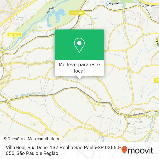 Villa Real, Rua Dené, 137 Penha São Paulo-SP 03660-050 mapa