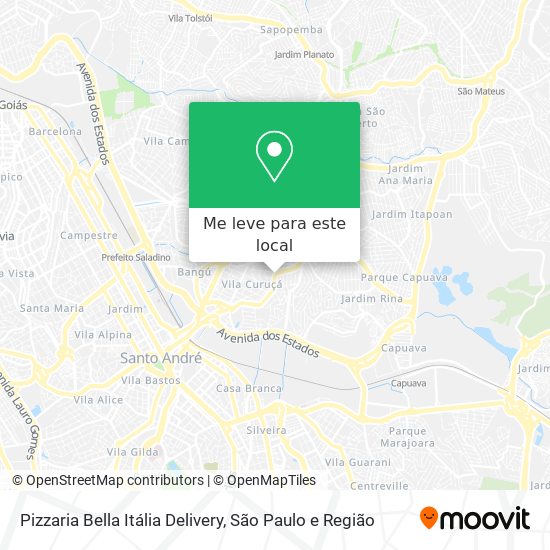 Pizzaria Bella Itália Delivery mapa