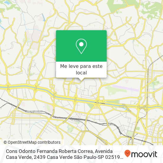 Cons Odonto Fernanda Roberta Correa, Avenida Casa Verde, 2439 Casa Verde São Paulo-SP 02519-200 mapa