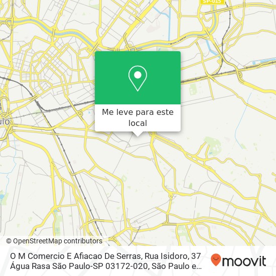 O M Comercio E Afiacao De Serras, Rua Isidoro, 37 Água Rasa São Paulo-SP 03172-020 mapa