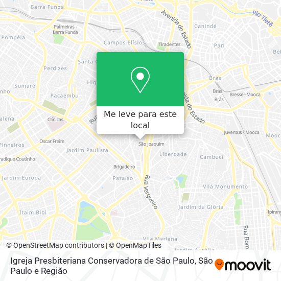 Igreja Presbiteriana Conservadora de São Paulo mapa