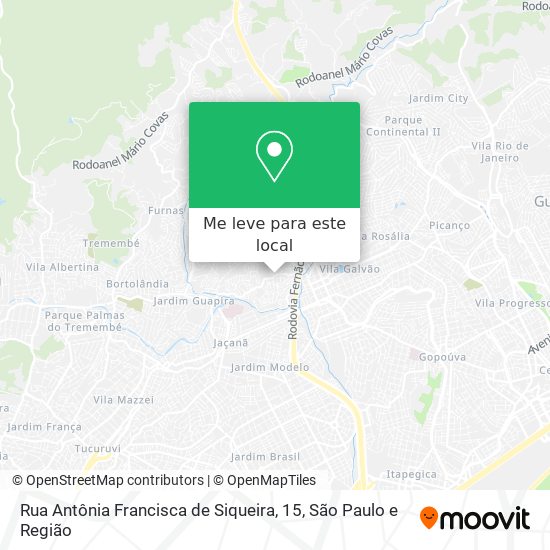 Rua Antônia Francisca de Siqueira, 15 mapa