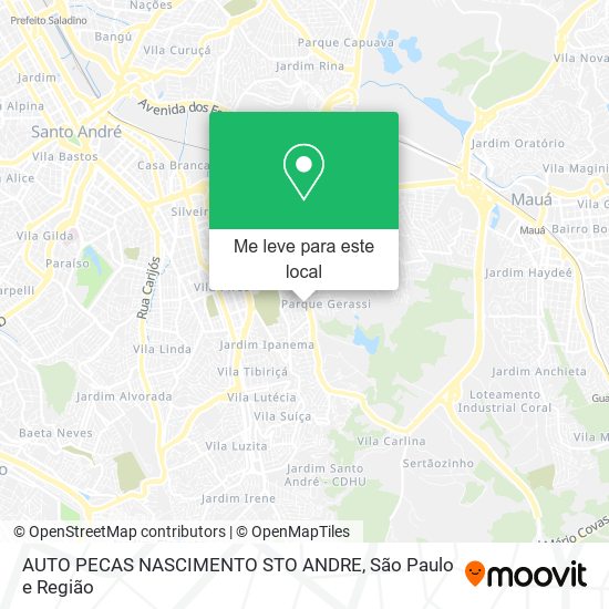 AUTO PECAS NASCIMENTO STO ANDRE mapa