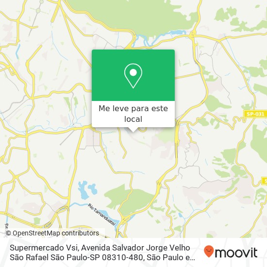 Supermercado Vsi, Avenida Salvador Jorge Velho São Rafael São Paulo-SP 08310-480 mapa