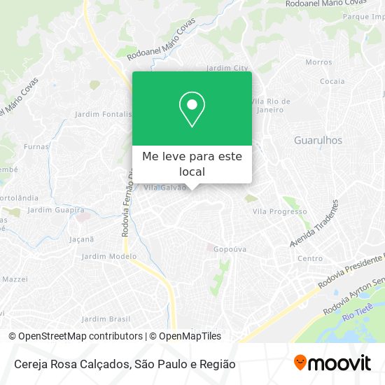 Como chegar até Cereja Rosa Calçados em Guarulhos de Ônibus ou Metrô?