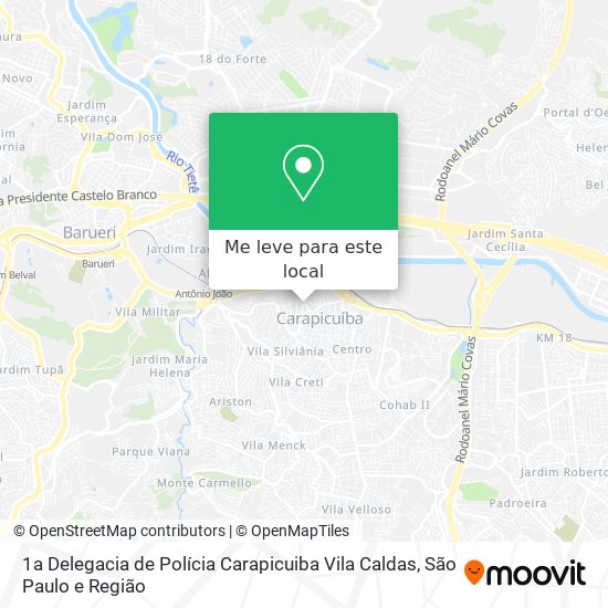 1a Delegacia de Polícia Carapicuiba Vila Caldas mapa