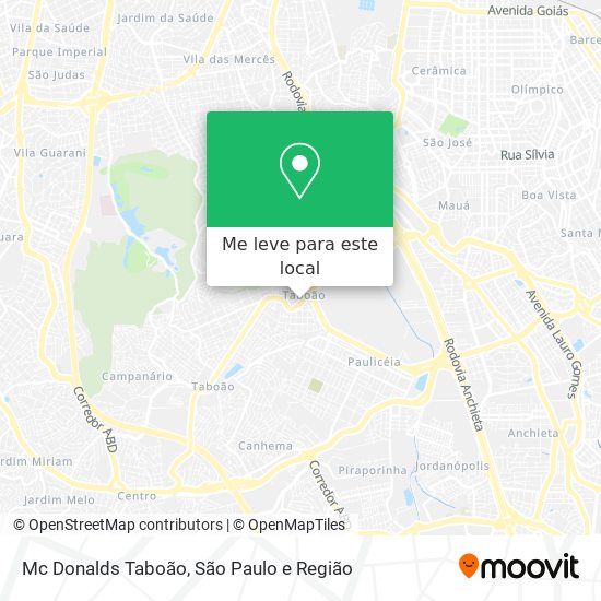 Mc Donalds Taboão mapa
