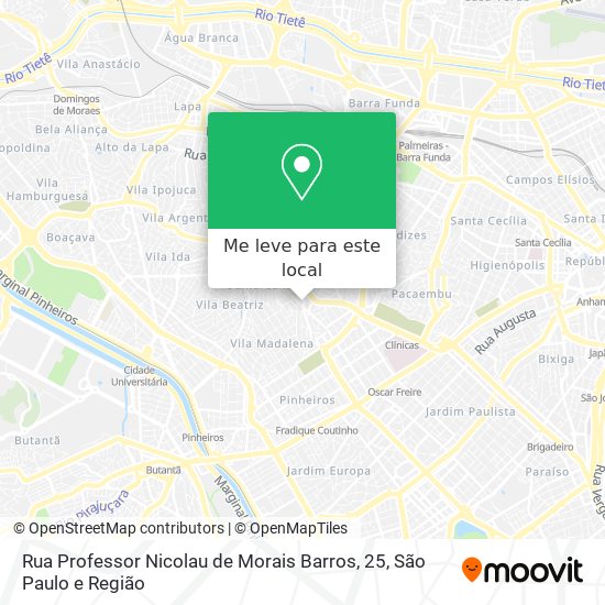 Rua Professor Nicolau de Morais Barros, 25 mapa