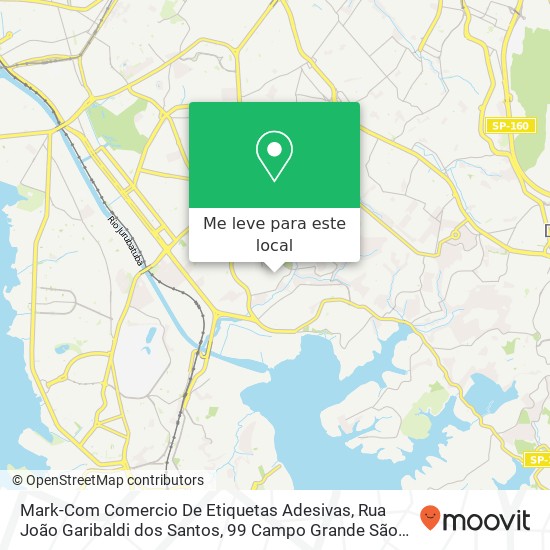 Mark-Com Comercio De Etiquetas Adesivas, Rua João Garibaldi dos Santos, 99 Campo Grande São Paulo-SP 04458-060 mapa