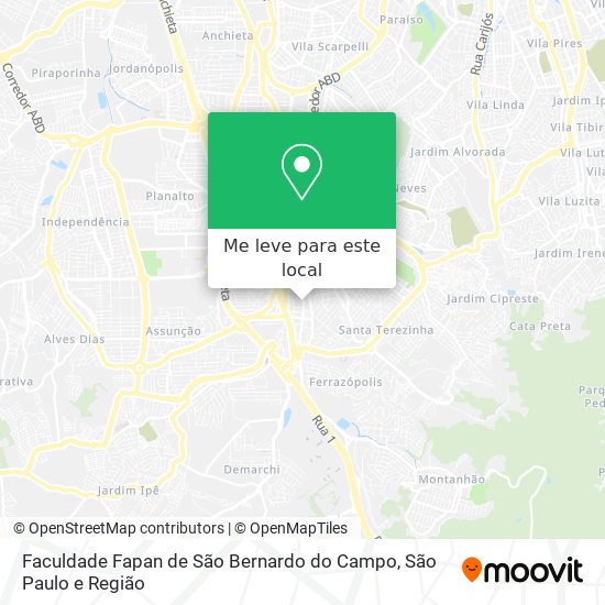 Faculdade Fapan de São Bernardo do Campo mapa