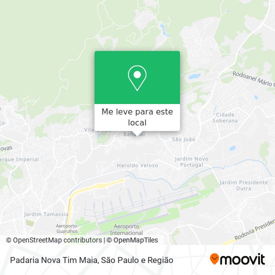 Padaria Nova Tim Maia mapa
