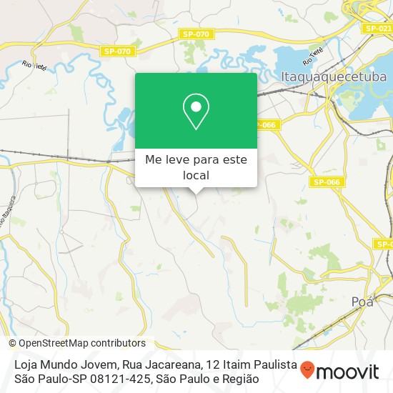 Loja Mundo Jovem, Rua Jacareana, 12 Itaim Paulista São Paulo-SP 08121-425 mapa