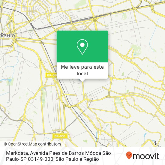 Markdata, Avenida Paes de Barros Móoca São Paulo-SP 03149-000 mapa