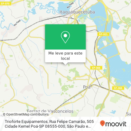 Trioforte Equipamentos, Rua Felipe Camarão, 505 Cidade Kemel Poá-SP 08555-000 mapa