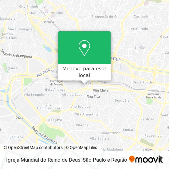 Igreja Mundial do Reino de Deus mapa