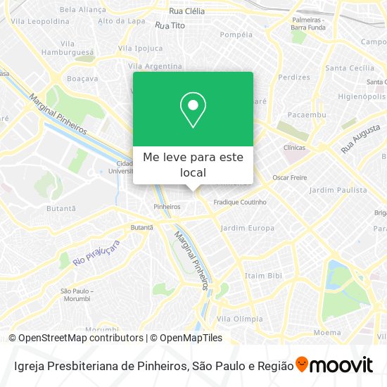 Igreja Presbiteriana de Pinheiros mapa