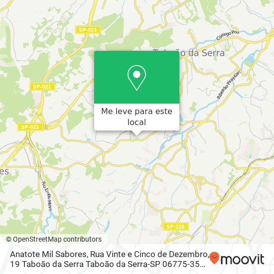 Anatote Mil Sabores, Rua Vinte e Cinco de Dezembro, 19 Taboão da Serra Taboão da Serra-SP 06775-350 mapa