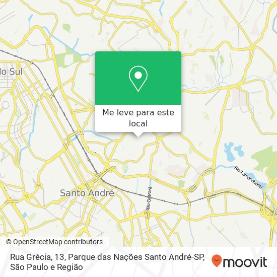 Rua Grécia, 13, Parque das Nações Santo André-SP mapa