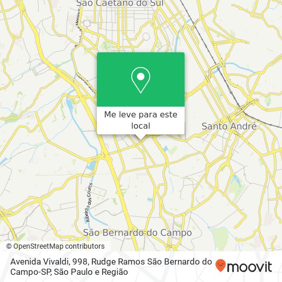 Avenida Vivaldi, 998, Rudge Ramos São Bernardo do Campo-SP mapa