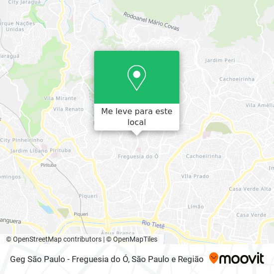 Geg São Paulo - Freguesia do Ó mapa
