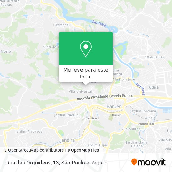 Rua das Orquídeas, 13 mapa