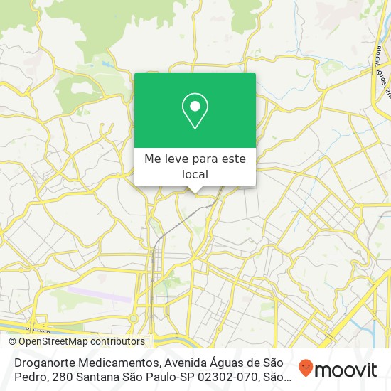 Droganorte Medicamentos, Avenida Águas de São Pedro, 280 Santana São Paulo-SP 02302-070 mapa