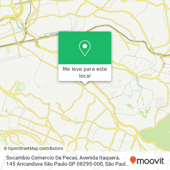 Socambio Comercio De Pecas, Avenida Itaquera, 145 Aricanduva São Paulo-SP 08295-000 mapa