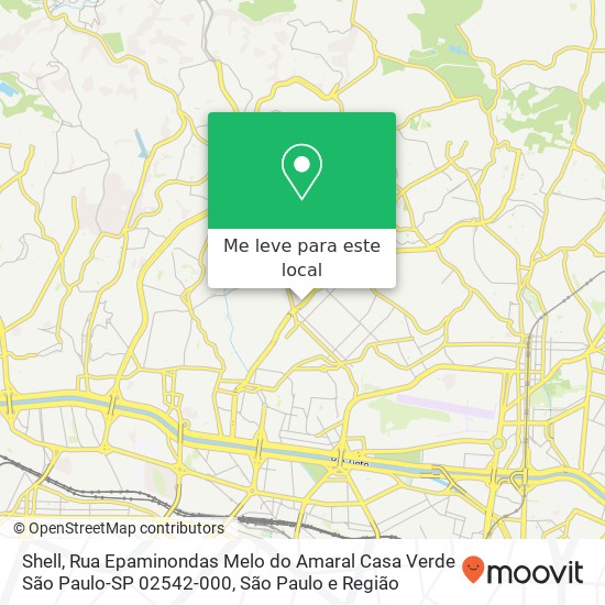 Shell, Rua Epaminondas Melo do Amaral Casa Verde São Paulo-SP 02542-000 mapa