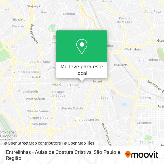 Entrelinhas - Aulas de Costura Criativa mapa