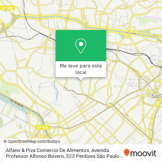 Alfano & Piva Comercio De Alimentos, Avenida Professor Alfonso Bovero, 323 Perdizes São Paulo-SP 01254-000 mapa