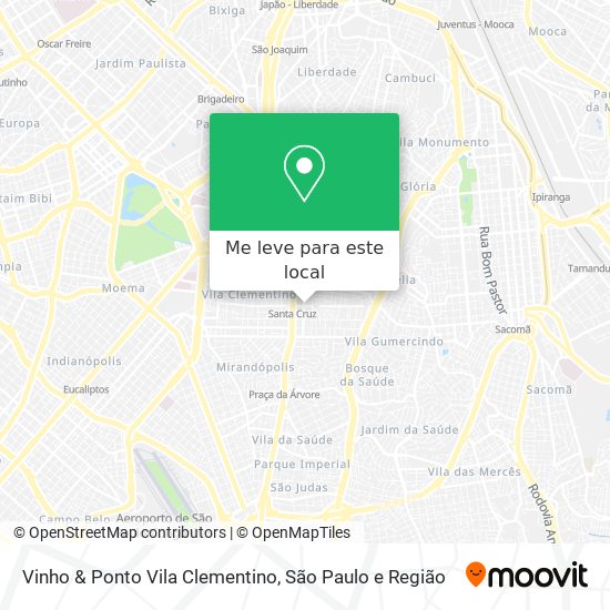 Vinho & Ponto Vila Clementino mapa