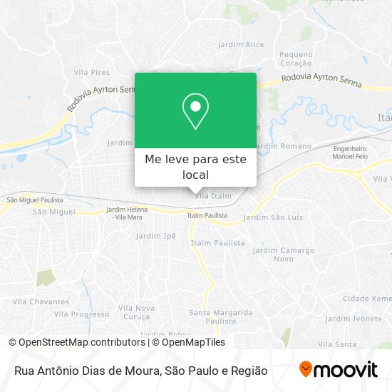 Rua Antônio Dias de Moura mapa