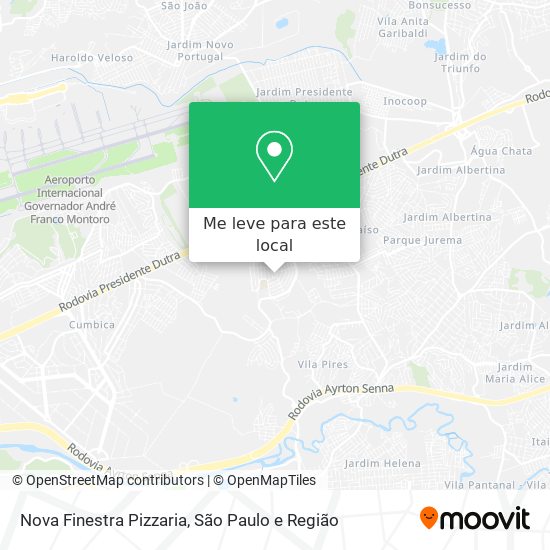 Nova Finestra Pizzaria mapa