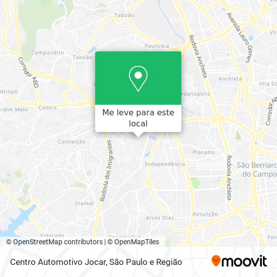 Centro Automotivo Jocar mapa