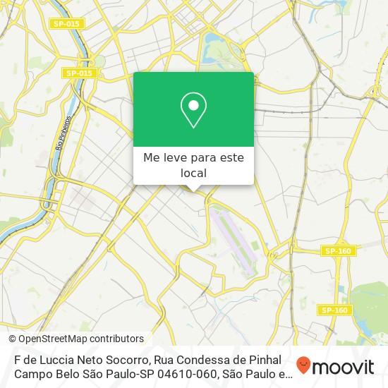 F de Luccia Neto Socorro, Rua Condessa de Pinhal Campo Belo São Paulo-SP 04610-060 mapa