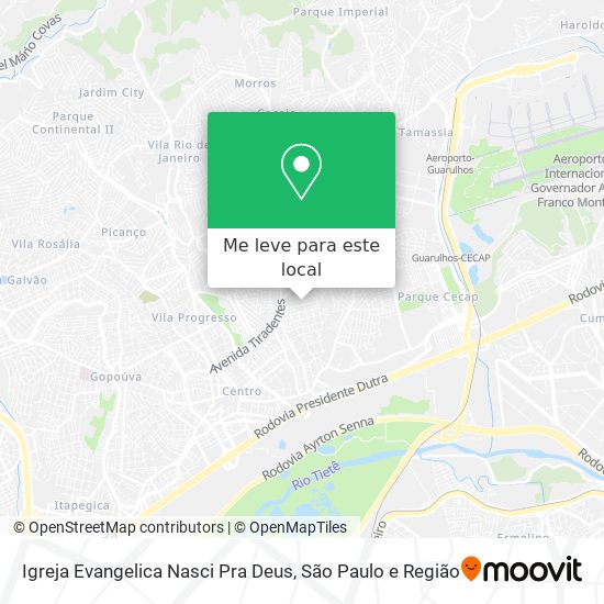 Igreja Evangelica Nasci Pra Deus mapa