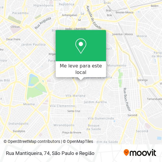 Rua Mantiqueira, 74 mapa