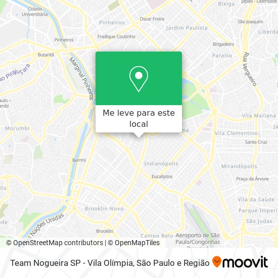Team Nogueira SP - Vila Olímpia mapa