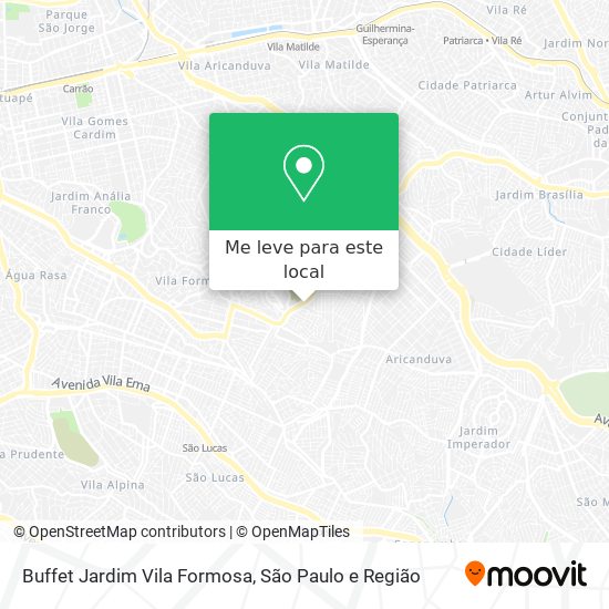 Buffet Jardim Vila Formosa mapa