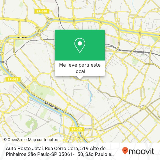 Auto Posto Jatai, Rua Cerro Corá, 519 Alto de Pinheiros São Paulo-SP 05061-150 mapa