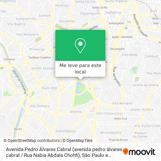 Avenida Pedro Álvares Cabral (avenida pedro álvares cabral / Rua Nabia Abdala Chohfi) mapa