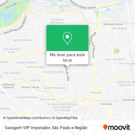 Garagem VIP Imperador mapa