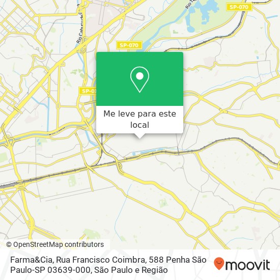 Farma&Cia, Rua Francisco Coimbra, 588 Penha São Paulo-SP 03639-000 mapa