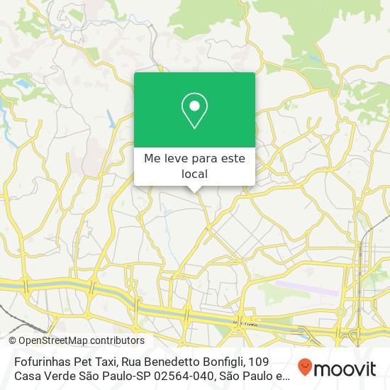 Fofurinhas Pet Taxi, Rua Benedetto Bonfigli, 109 Casa Verde São Paulo-SP 02564-040 mapa