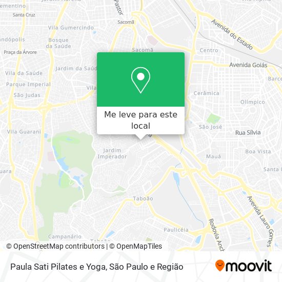 Paula Sati Pilates e Yoga mapa